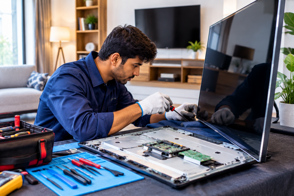 LED TV screen repair service by a professional technician